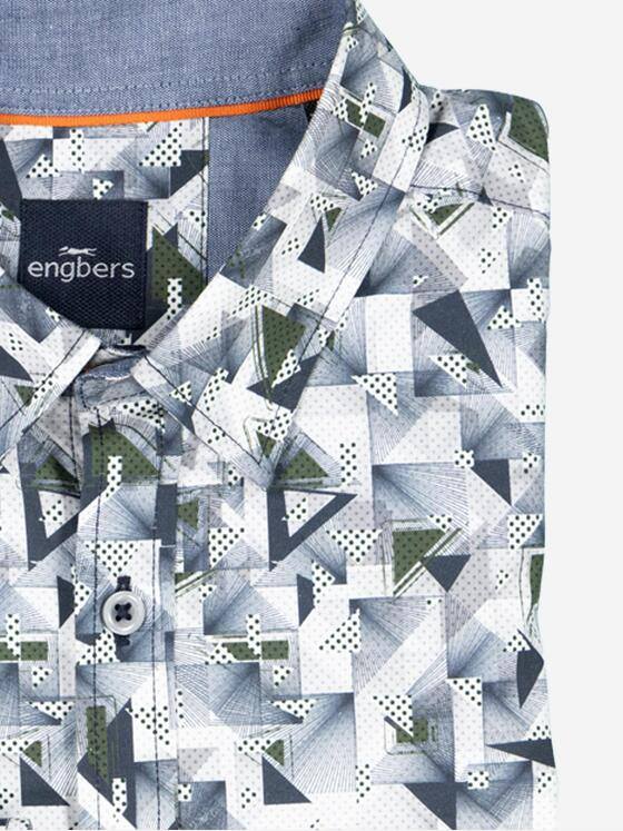 engbers Herren Langarm-Hemd gemustert Oliv 37641