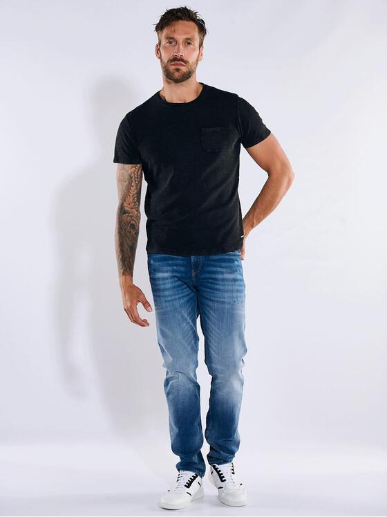 emilio adani Herren T-Shirt strukturiert Schwarz 36340