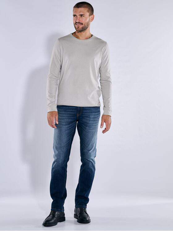 emilio adani Herren Basic-Shirt "My Favorite" organic Hellgrau 39675