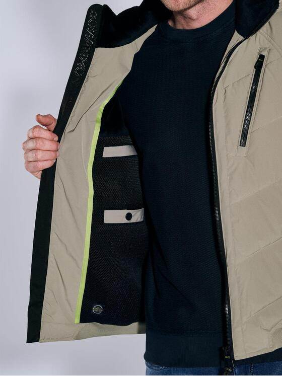 engbers Herren Steppjacke mit abnehmbarer Kapuze Braunbeige 37410