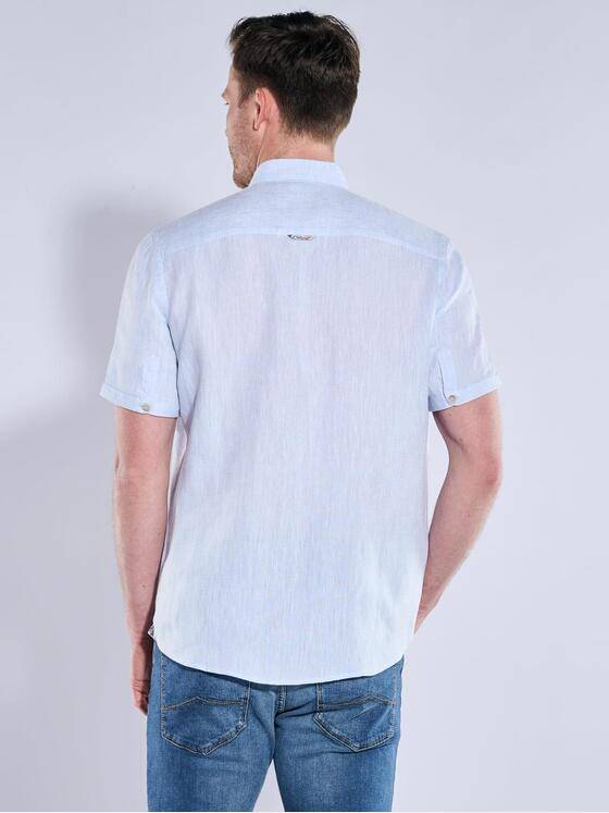 engbers Herren Kurzarm-Hemd aus Leinen Hellblau 38361