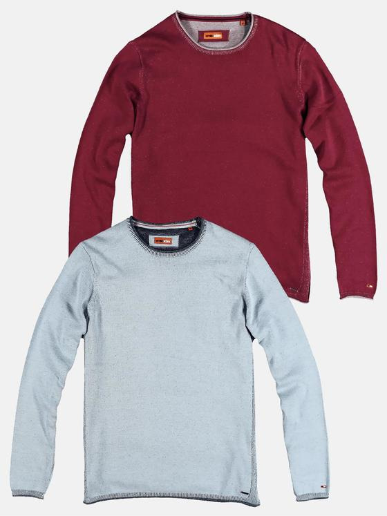emilio adani Herren sportiver Pullover in dezenter Zweifarbigkeit Violett 28941