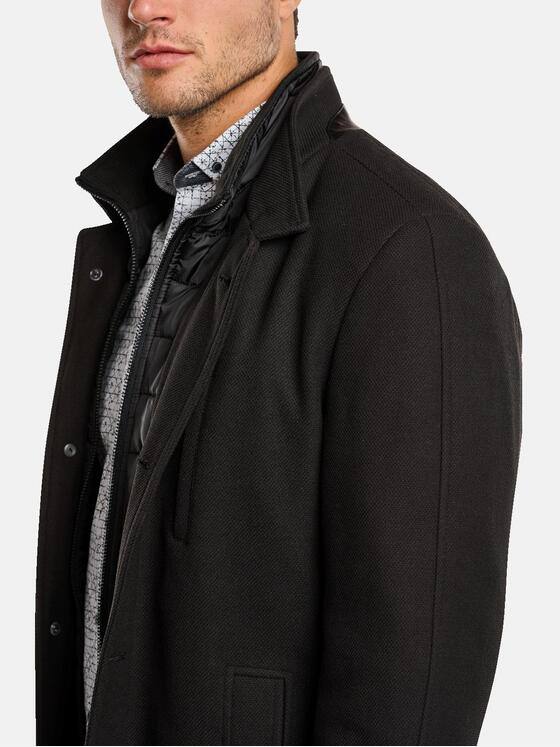 engbers Herren Mantel mit Nylon-Inlet Schwarz 34075