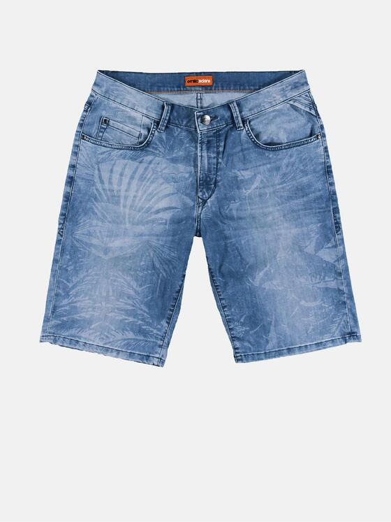 emilio adani Herren Modische Denim Shorts mit coolem Laserprint Blau 29631