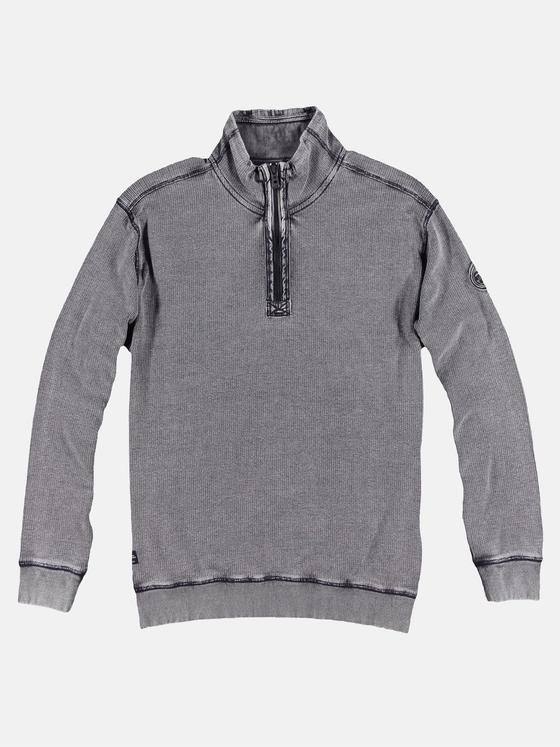 engbers Herren Sweatshirt mit modischer Waffelstruktur Silbergrau 29207