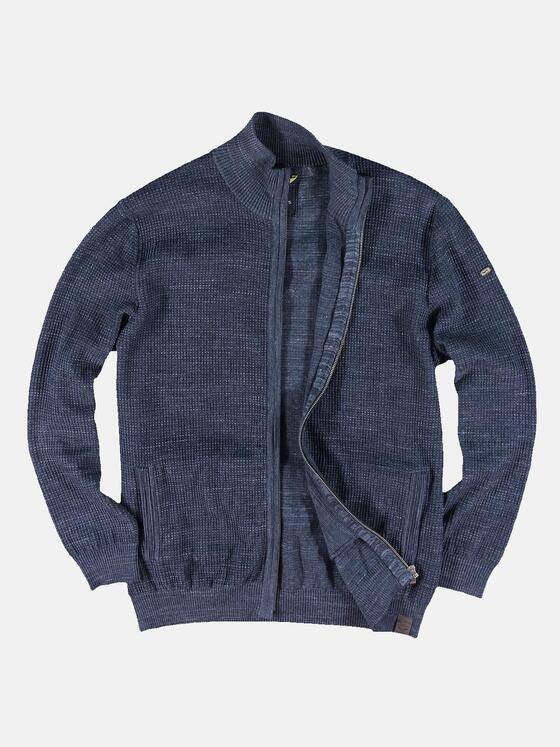 engbers Herren Strickjacke mit feiner Struktur Blau 31252