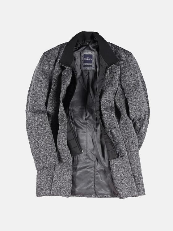 engbers Herren Mantel in Pfeffer und Salzoptik Kieselgrau 30771