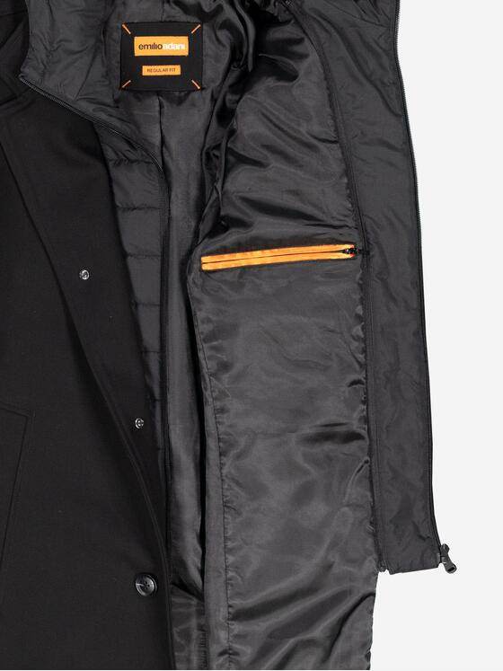 emilio adani Herren Mantel mit einem abnehmbaren Inlet Schwarz 37576