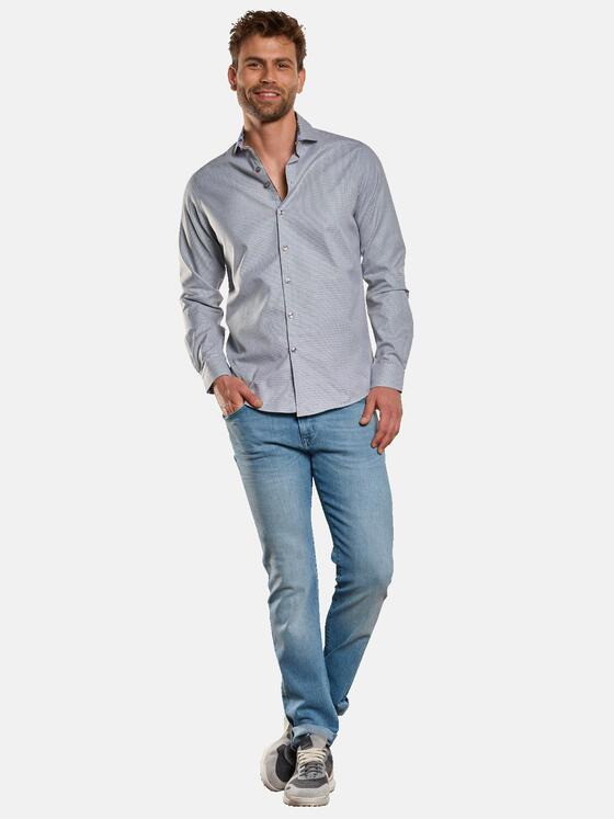 ENGBERS GERMANY Herren Dezent gemustertes Hemd Grau 30939