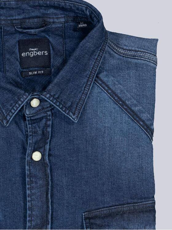 engbers Herren Langarm-Hemd slim fit Indigoblau 36281