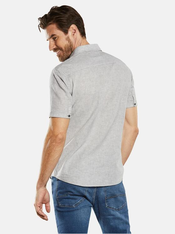 engbers Herren Kurzarm-Hemd mit Leinenanteil Silbergrau 34472