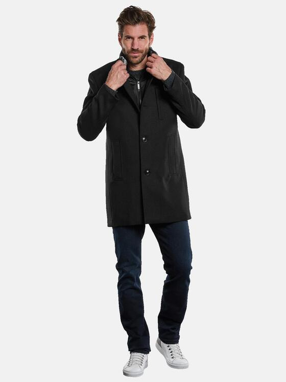 ENGBERS GERMANY Herren Mantel mit Inlet Schwarz 33586