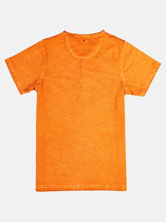 emilio adani Herren Henley T-Shirt mit spannendem Farbeffekt Orange 29683