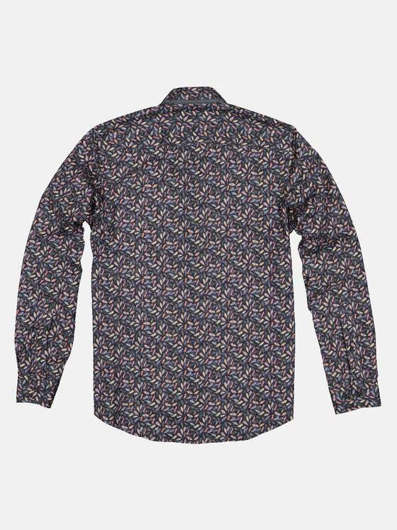 emilio adani Herren Langarm-Hemd gemustert Orange 32428