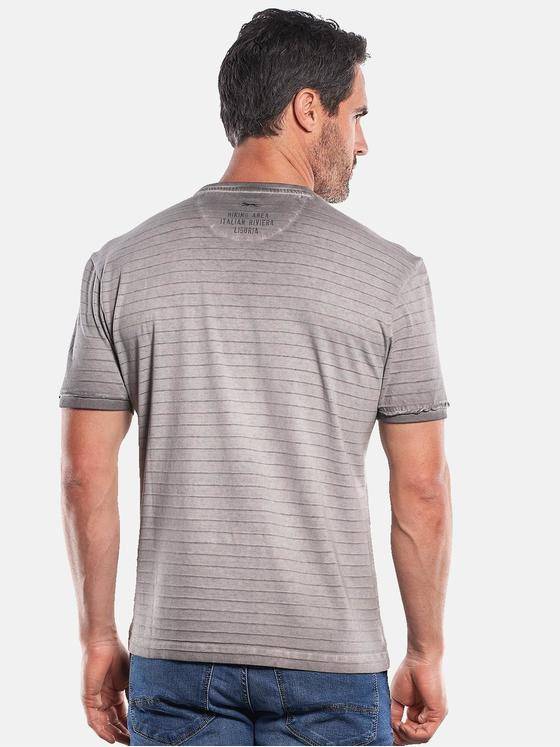 engbers Herren Rundhals T-Shirt mit Strukturstreifen Grau 29743