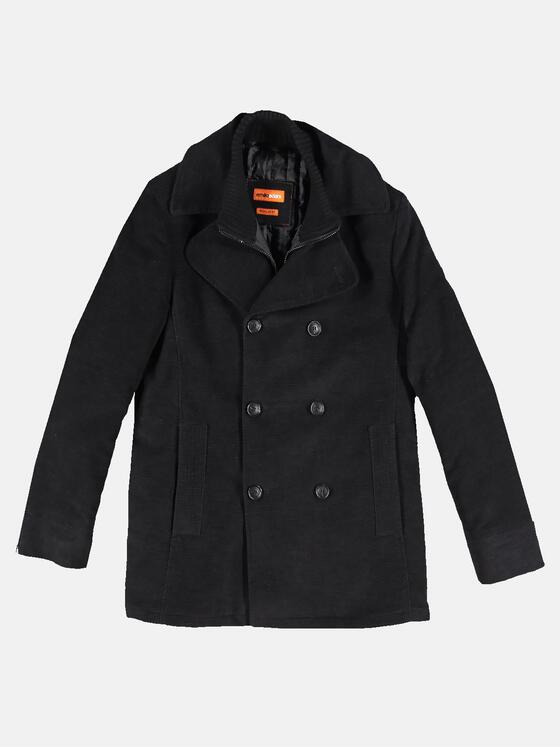 emilio adani Herren Zweireihige Cabanjacke Schwarz 30779