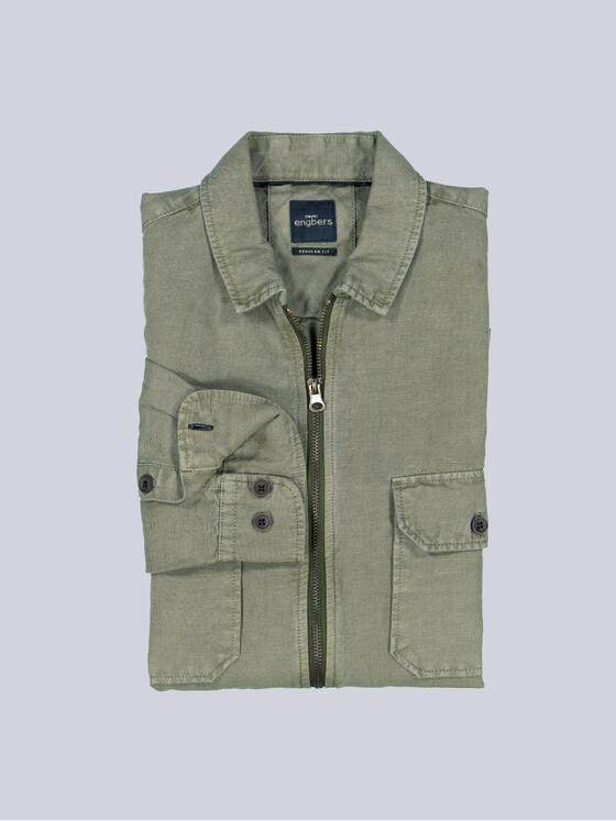 engbers Herren Overshirt in Halbleinen-Qualität Oliv 38661