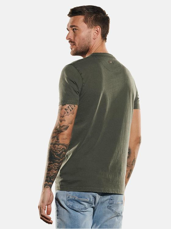 emilio adani Herren Henley-Shirt regular Grün 35106
