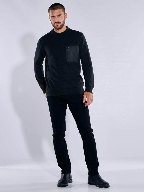 emilio adani Herren Pullover uni Schwarz 37958