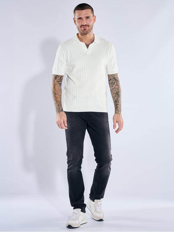 emilio adani Herren Modisches Strickpolo Reinweiss 40138