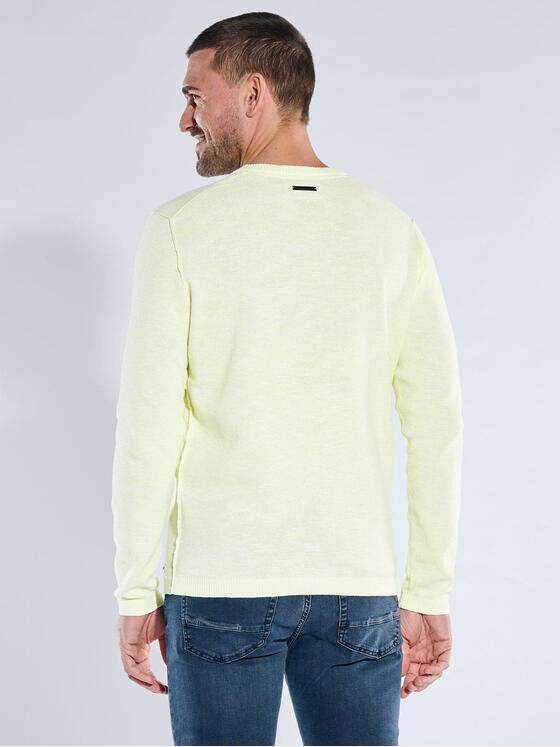 emilio adani Herren Rundhals Pullover Hellgelb 40050
