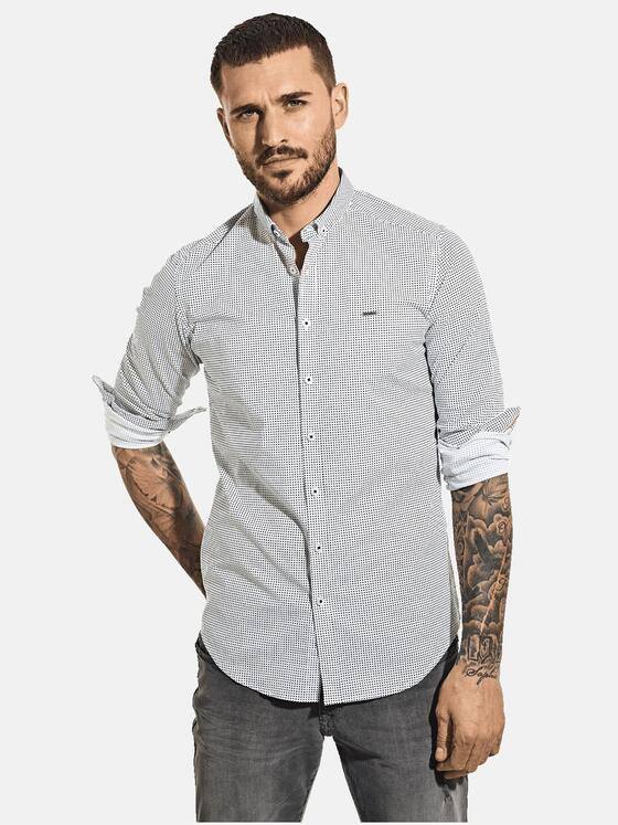 emilio adani Herren Modisches Langarmhemd mit Comfort-Stretch-Anteil Blau 30012