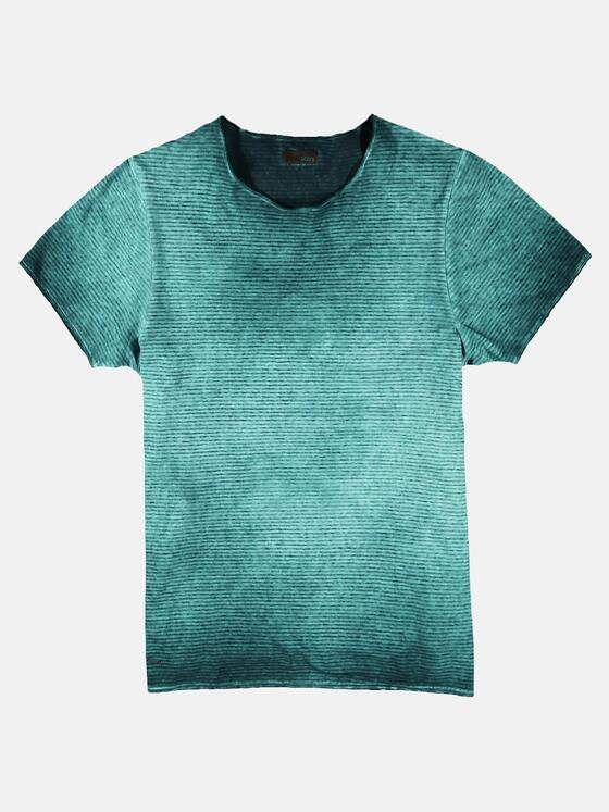 emilio adani Herren T-Shirt mit cooler Waschung Türkis 27979
