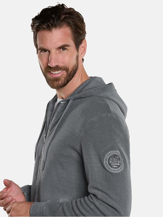 engbers Herren Sweatjacke mit Kapuze Grau 34144
