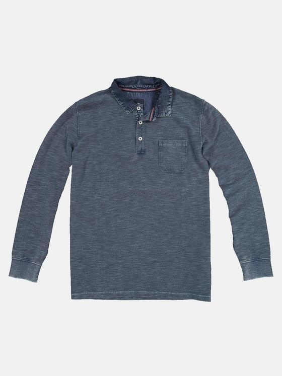 engbers Herren Langarm-Shirt Polokragen Blau 32441