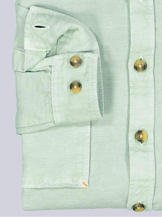 emilio adani Herren Langarm-Hemd aus Leinen Hellgruen 38910