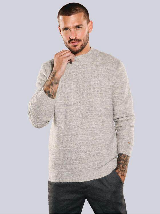 emilio adani Herren Pullover uni Weiß 35731