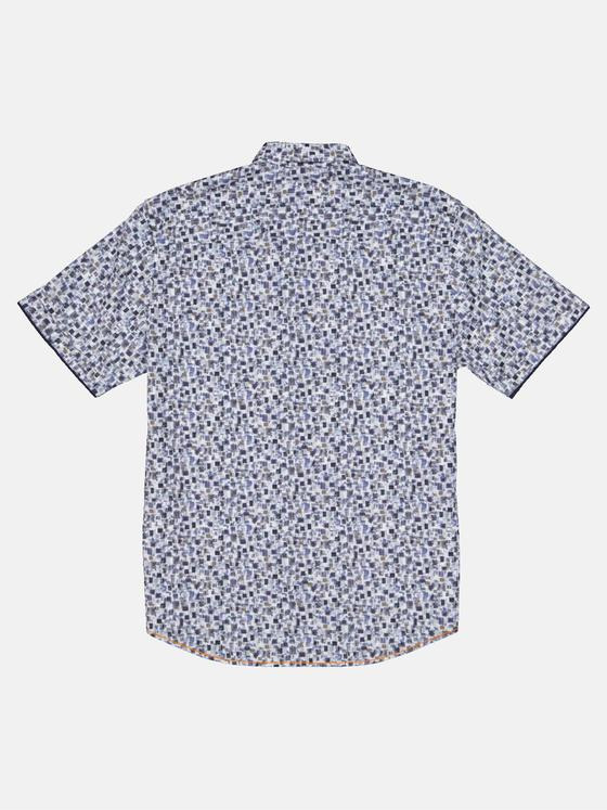 engbers Herren Kurzarm-Hemd gemustert Blau 33097