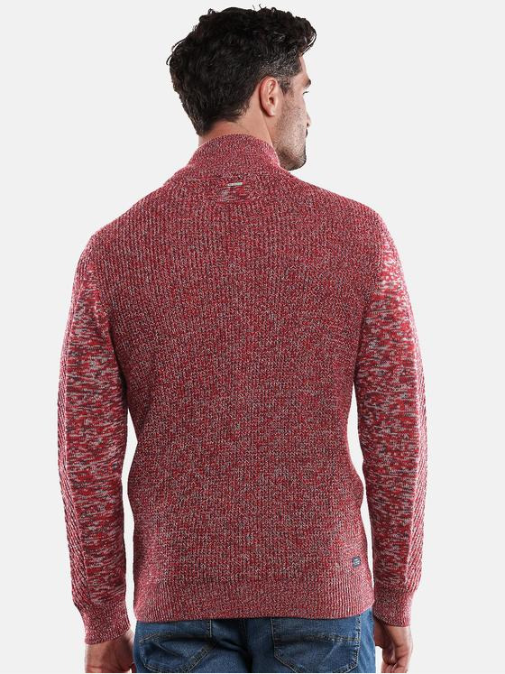 engbers Herren Strickjacke mit Zopfmuster Rot 31870