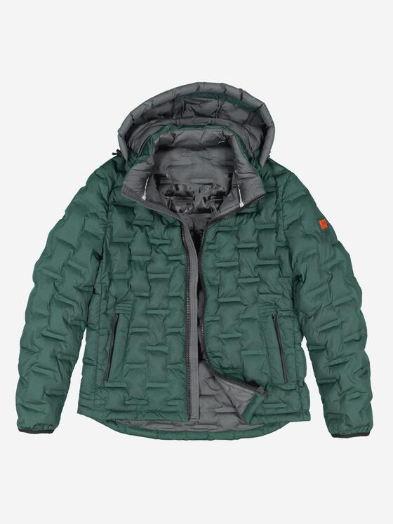 emilio adani Herren Steppjacke mit abnehmbarer Kapuze Grün 37192