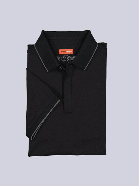 emilio adani Herren Polo-Shirt atmungsaktiv Schwarz 38432