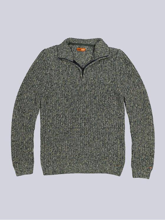 emilio adani Herren Pullover mit Troyerkragen Mehrfarbig 35586