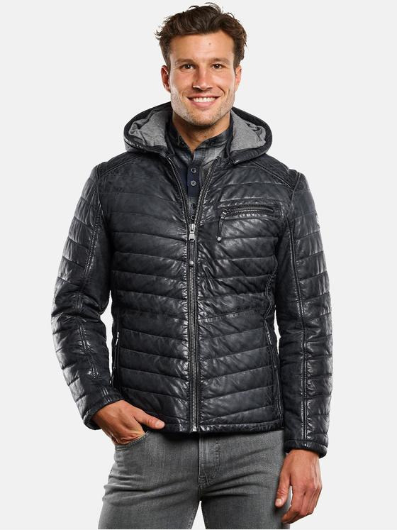 engbers Herren Lederjacke gesteppt Saphirblau 33549