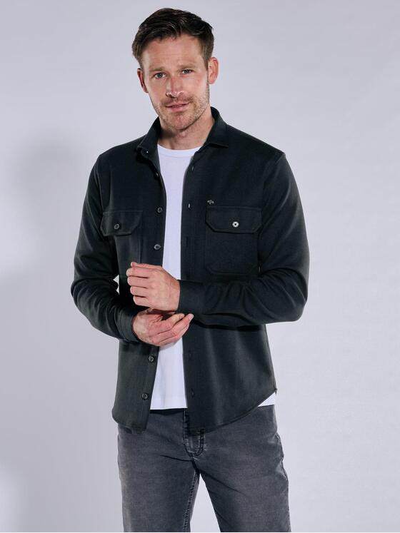 engbers Herren Overshirt slim fit Schwarz 37658
