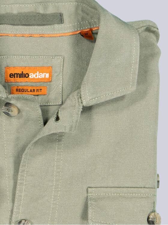 emilio adani Herren Overshirt uni Grün 39041
