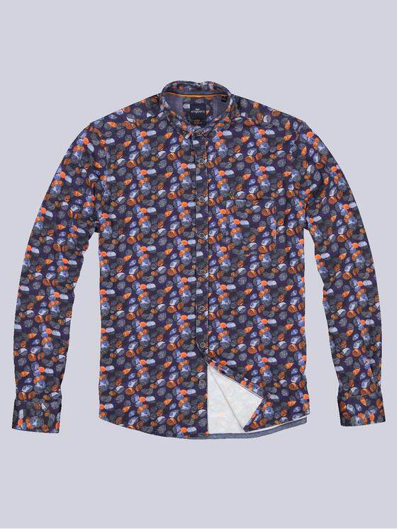 engbers Herren Jersey Hemd gemustert Blutorange 32390