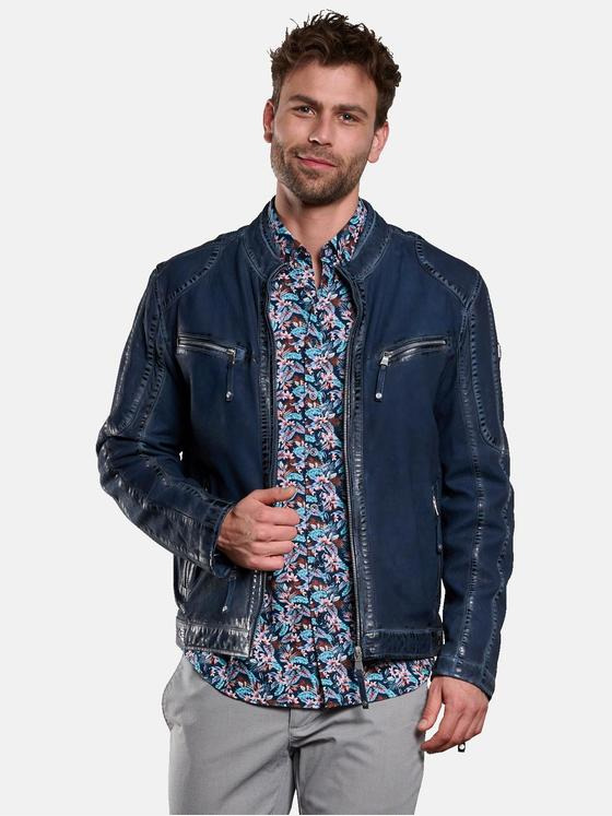 engbers Herren Lederjacke Marineblau 32969