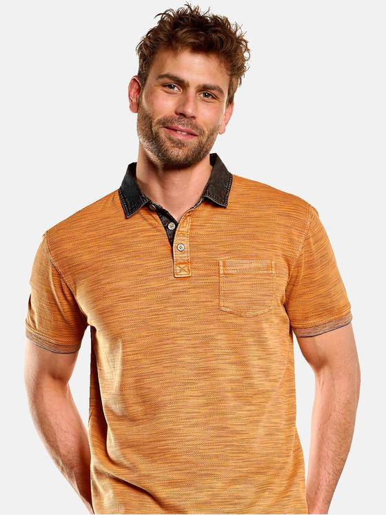 engbers Herren Polo-Shirt strukturiert Dunkelorange 33044