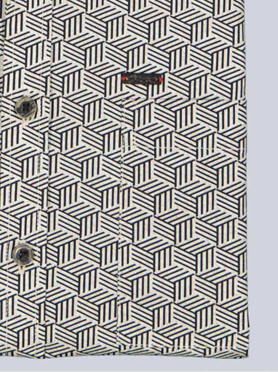 engbers Herren Langarm-Hemd gemustert Beige 39319