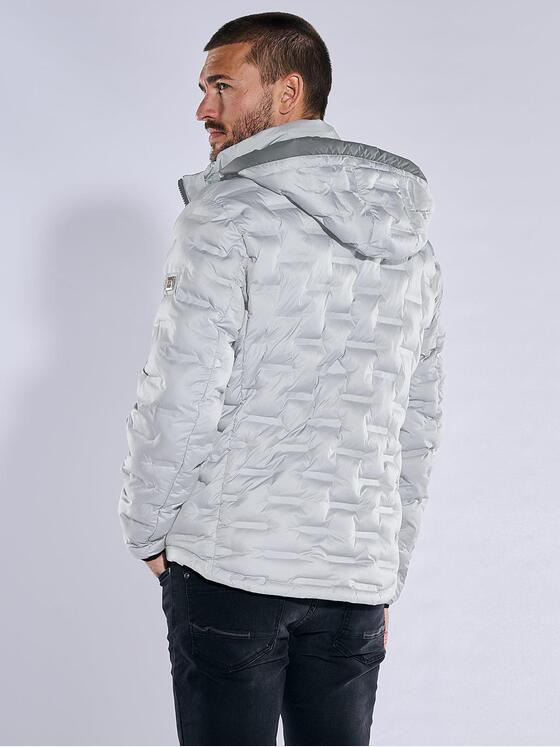 emilio adani Herren Steppjacke mit abnehmbarer Kapuze Grau 37193