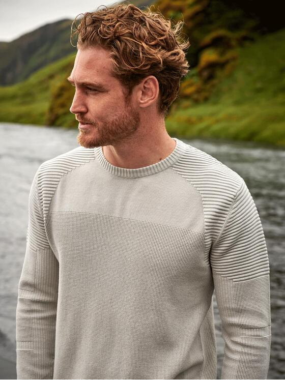 engbers Herren Pullover strukturiert Grau 35616
