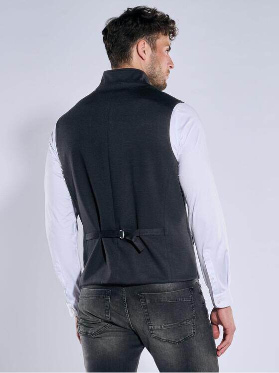 emilio adani Herren Sakko-Weste slim fit Schwarz 39136