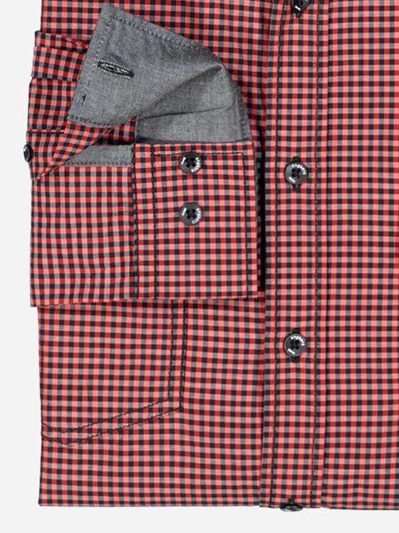 engbers Herren Langarm-Hemd kariert Rot 38011