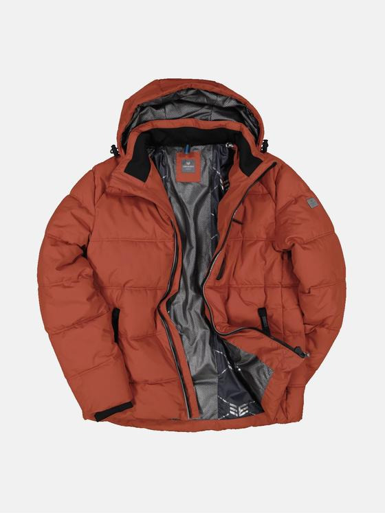 ENGBERS GERMANY Herren Steppjacke mit abnehmbarer Kapuze Orange 33554