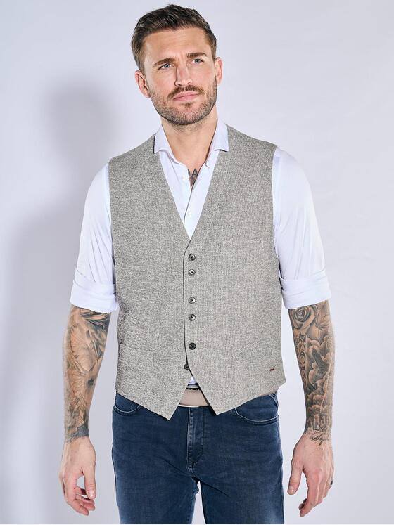 emilio adani Herren Sakko-Weste slim fit Beige 38236