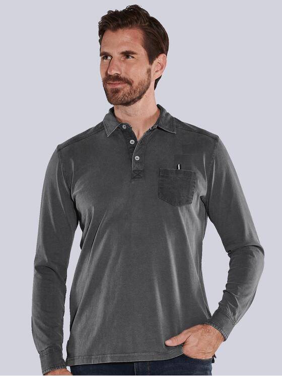 engbers Herren Langarm-Shirt mit Polokragen Grau 35682